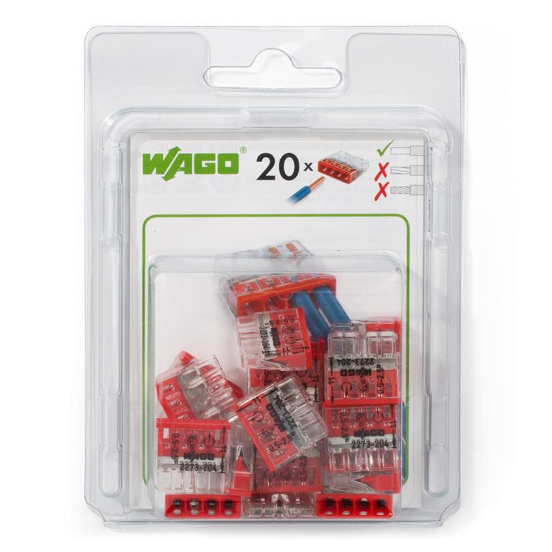 Набор миниатюрных клемм Wago 2273–202 без контактной пасты 76066 (цена за уп.)